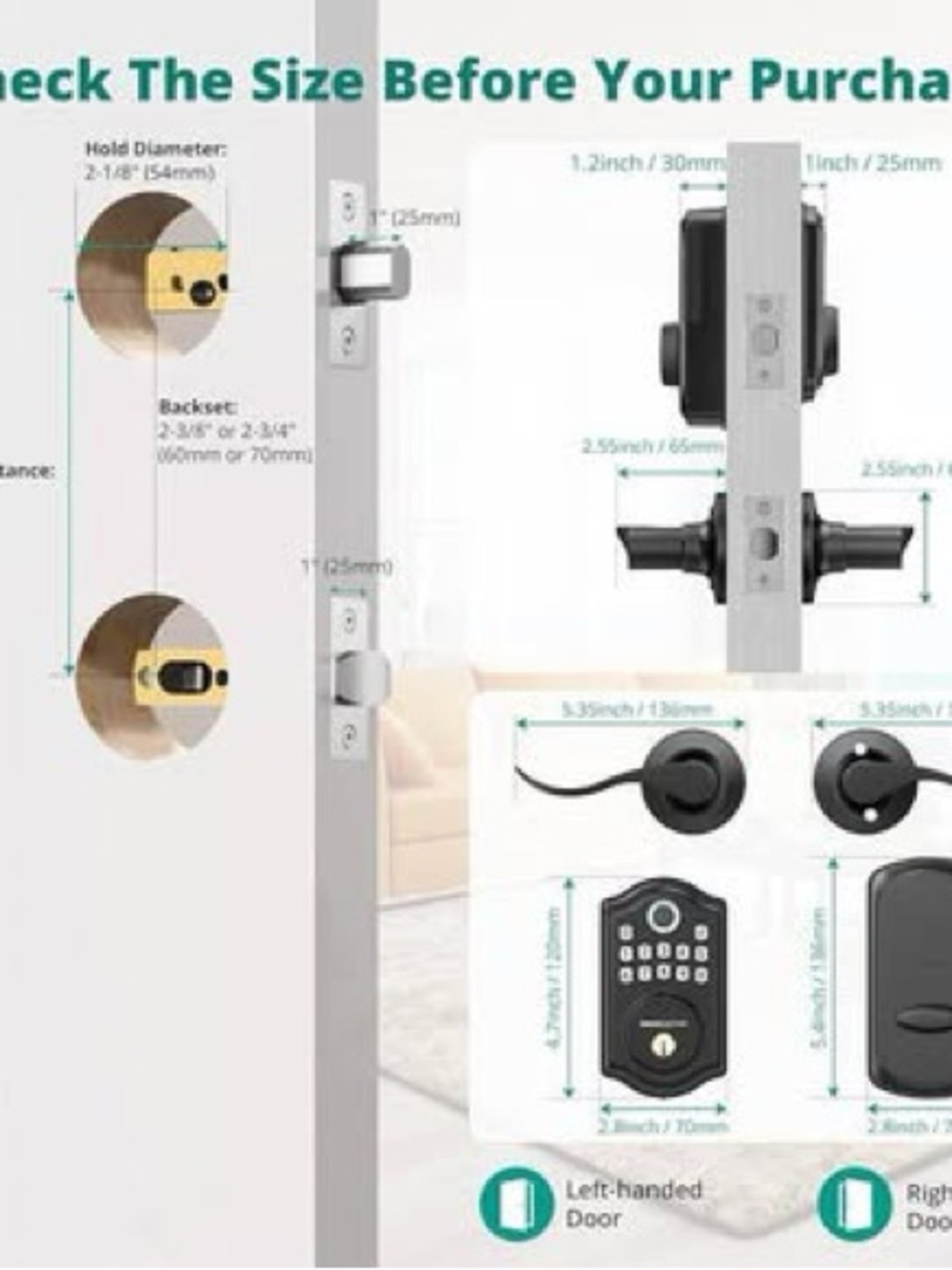 Keypad Electronic Door Lock – Black